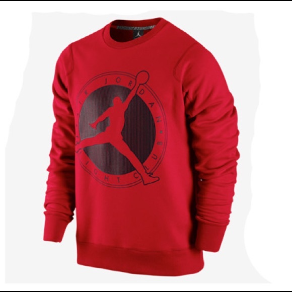 Jordan Shirts | Red Jordan Crew Neck Sweatshirt | Poshmark